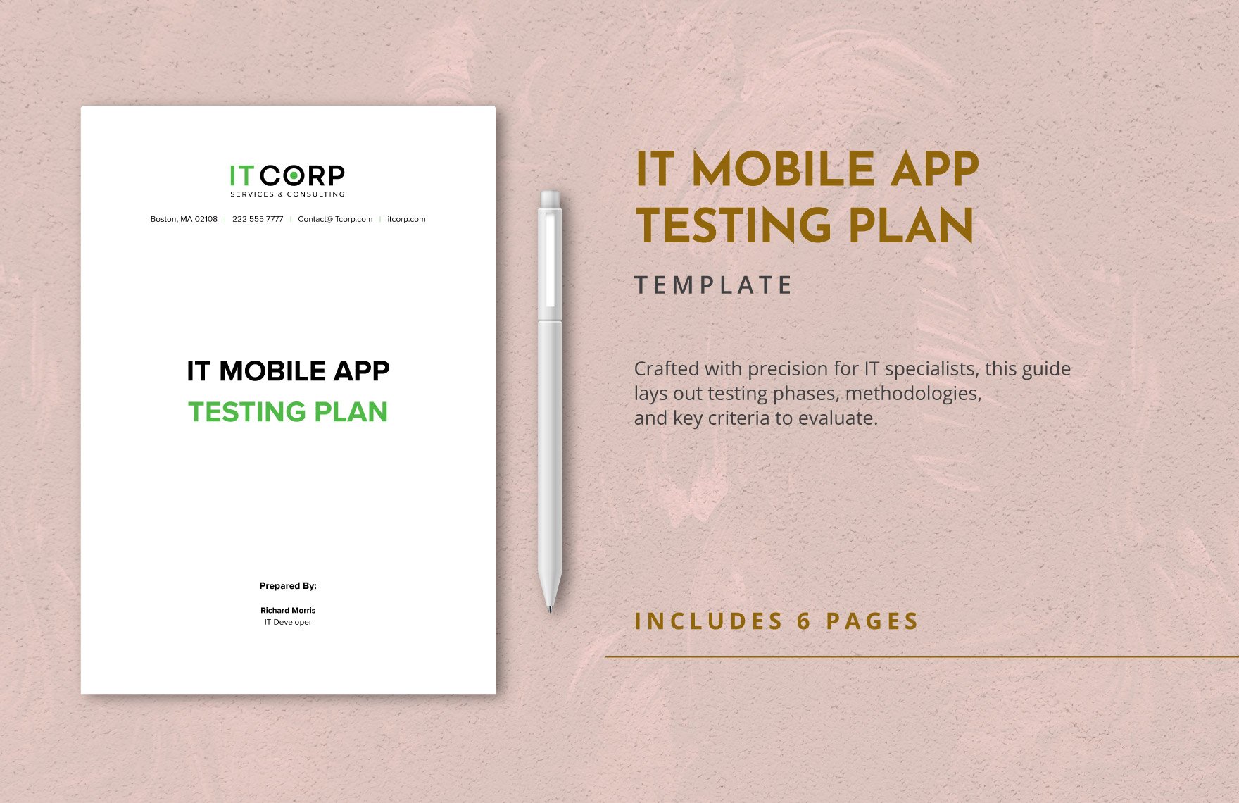 IT Mobile App Testing Plan Template