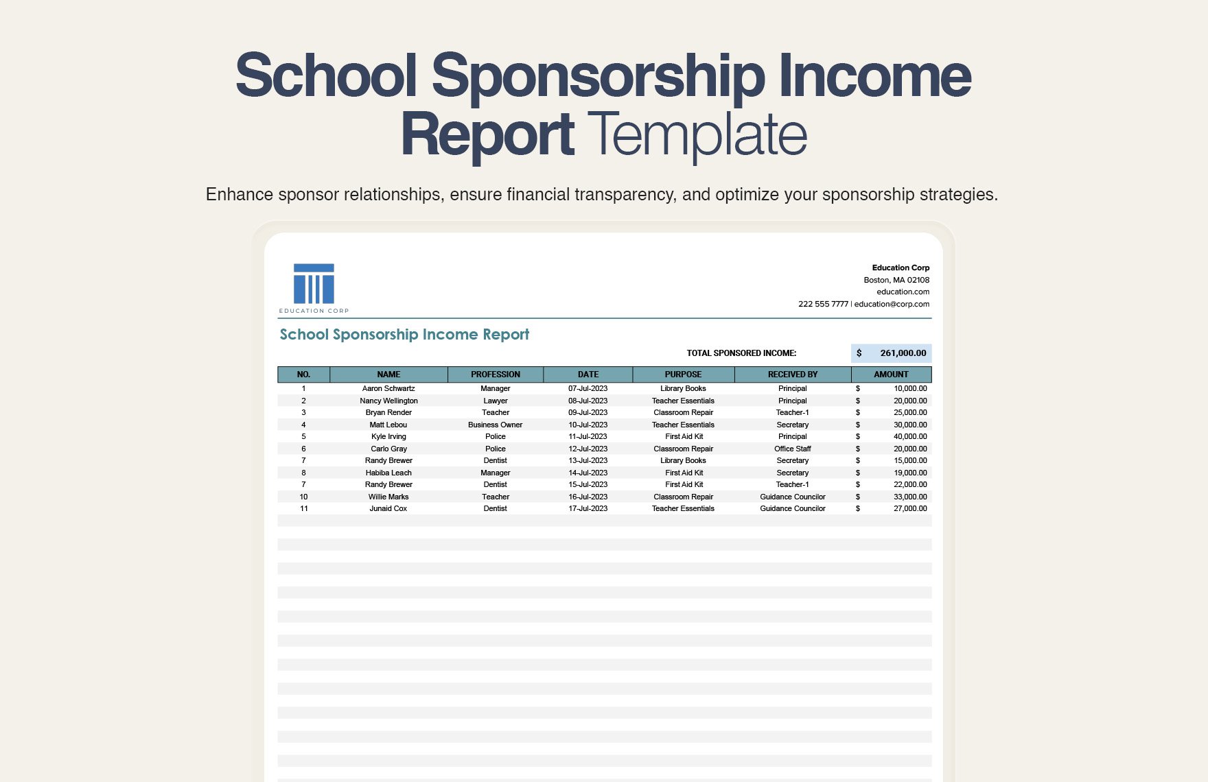 10+ Education Revenue Management Template Bundle