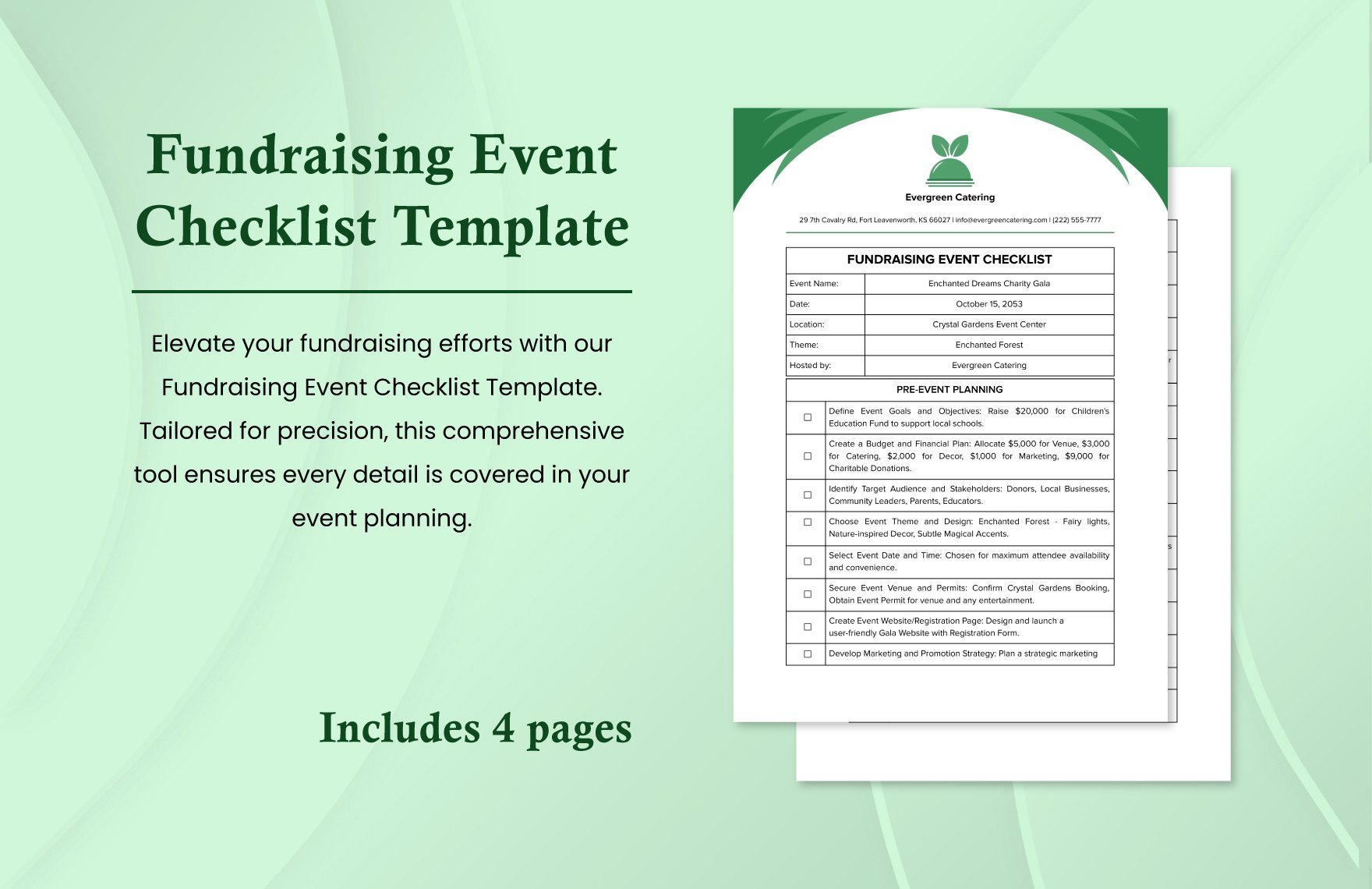 Fundraising Event Checklist Template
