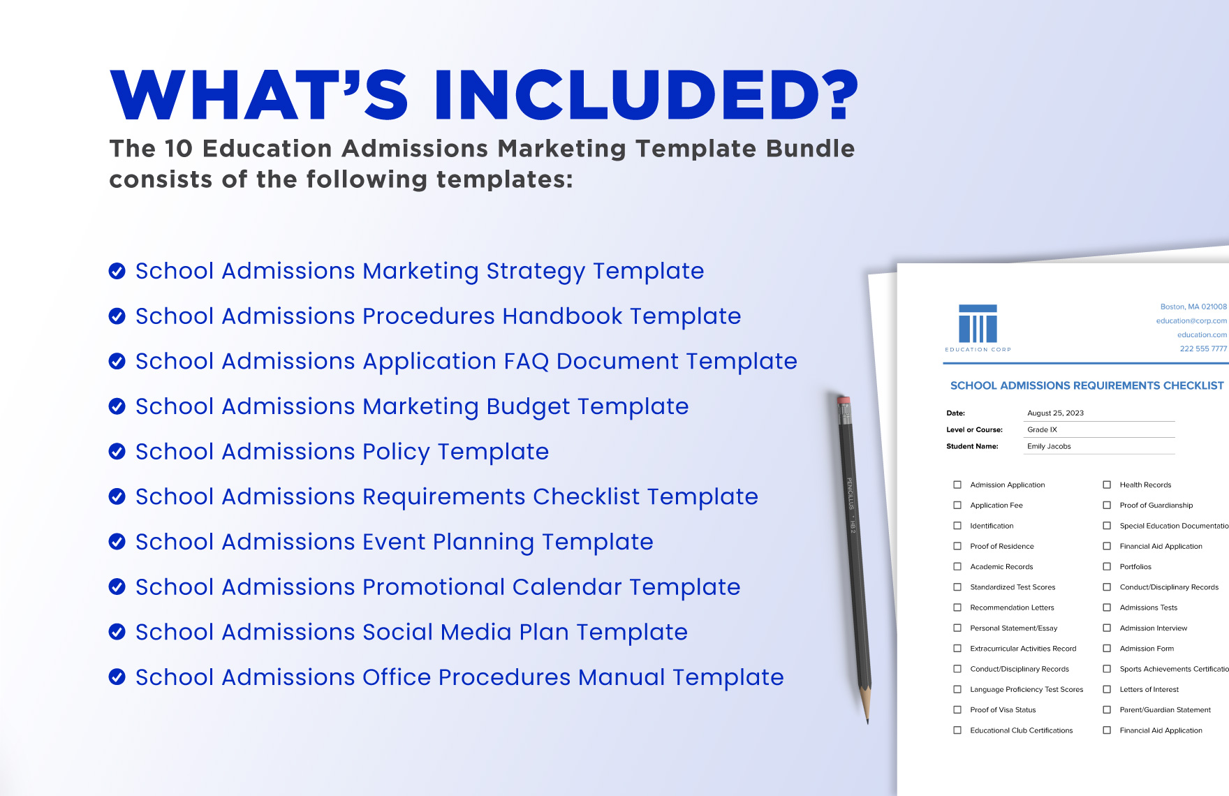 10 Education Admissions Marketing Template Bundle