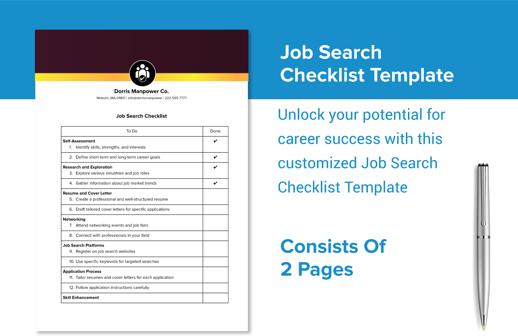 Job Search Checklist Template