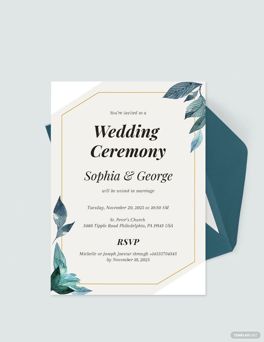 formal wedding invitation template - google docs, illustrator