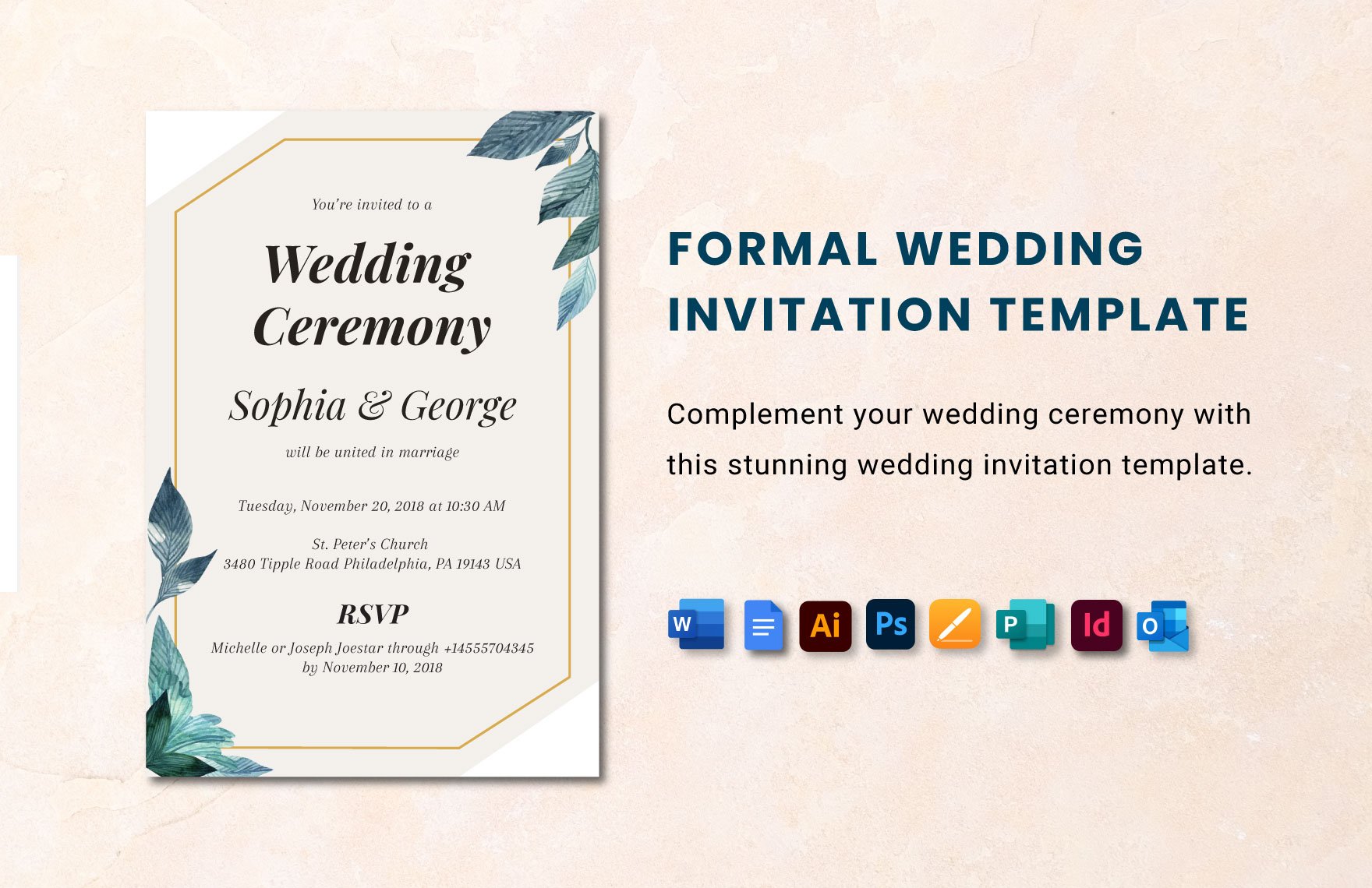 Formal Wedding Invitation Template