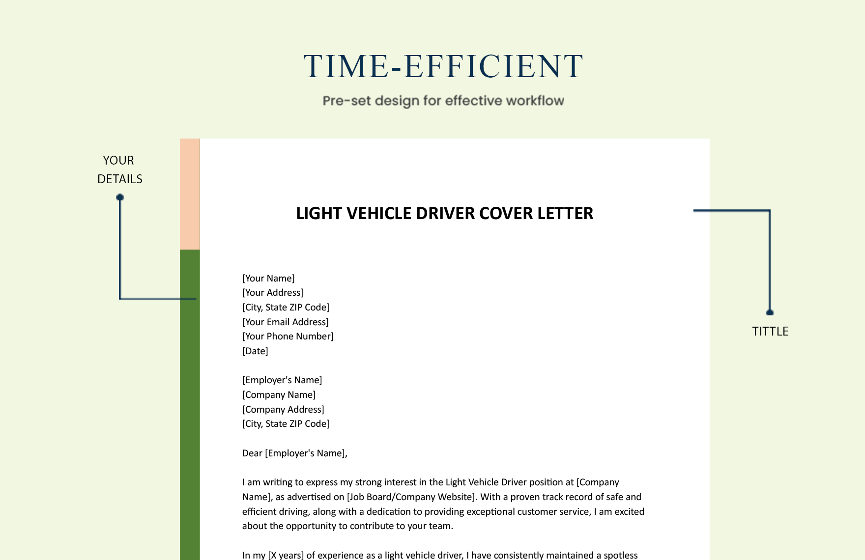 Light Vehicle Driver Cover Letter