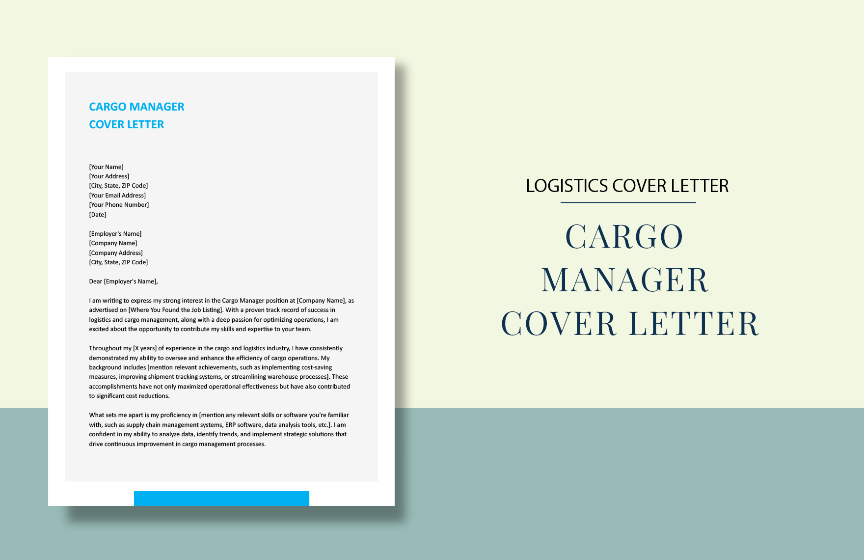 Free Cargo Manager Cover Letter