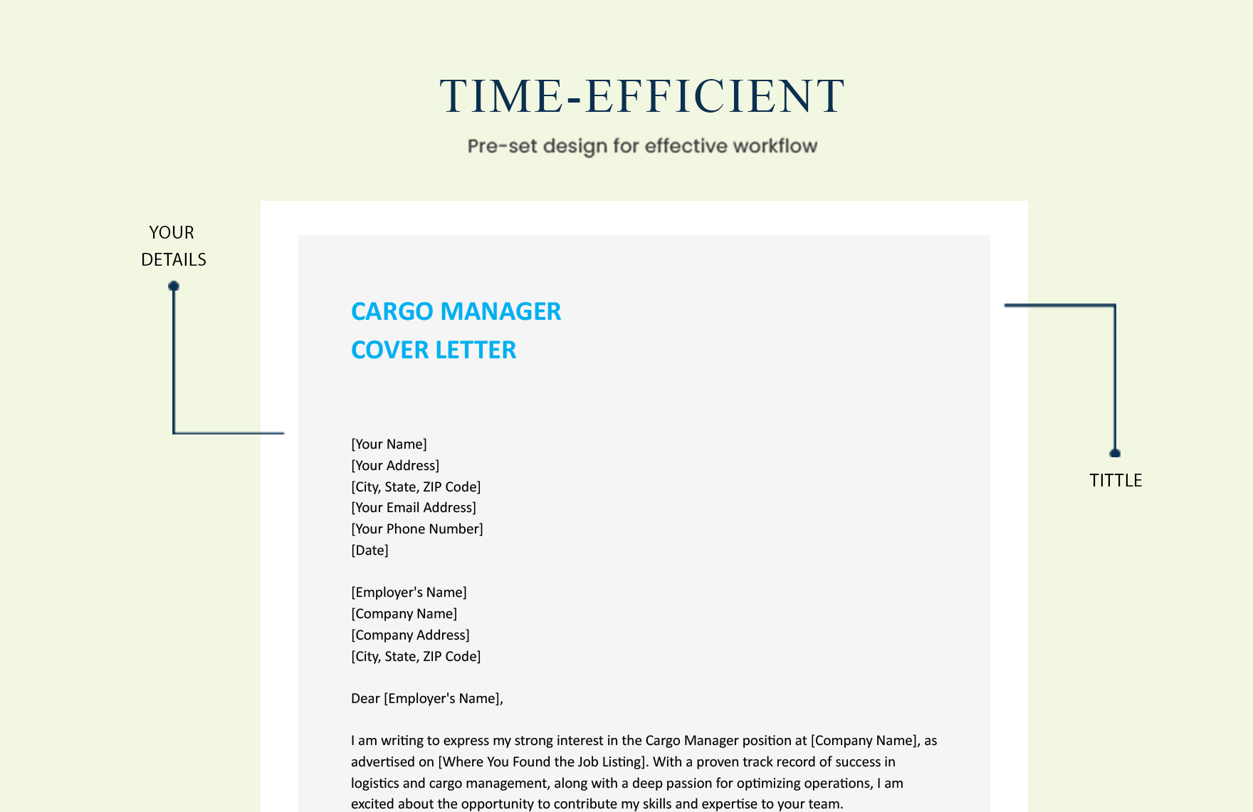 Cargo Manager Cover Letter