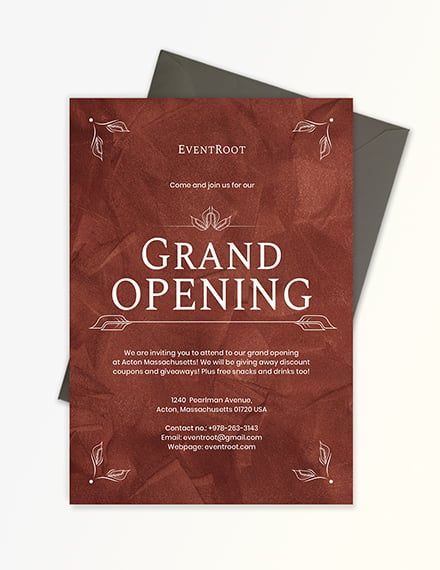 Grand Opening Invitation Template - Google Docs, Illustrator, InDesign