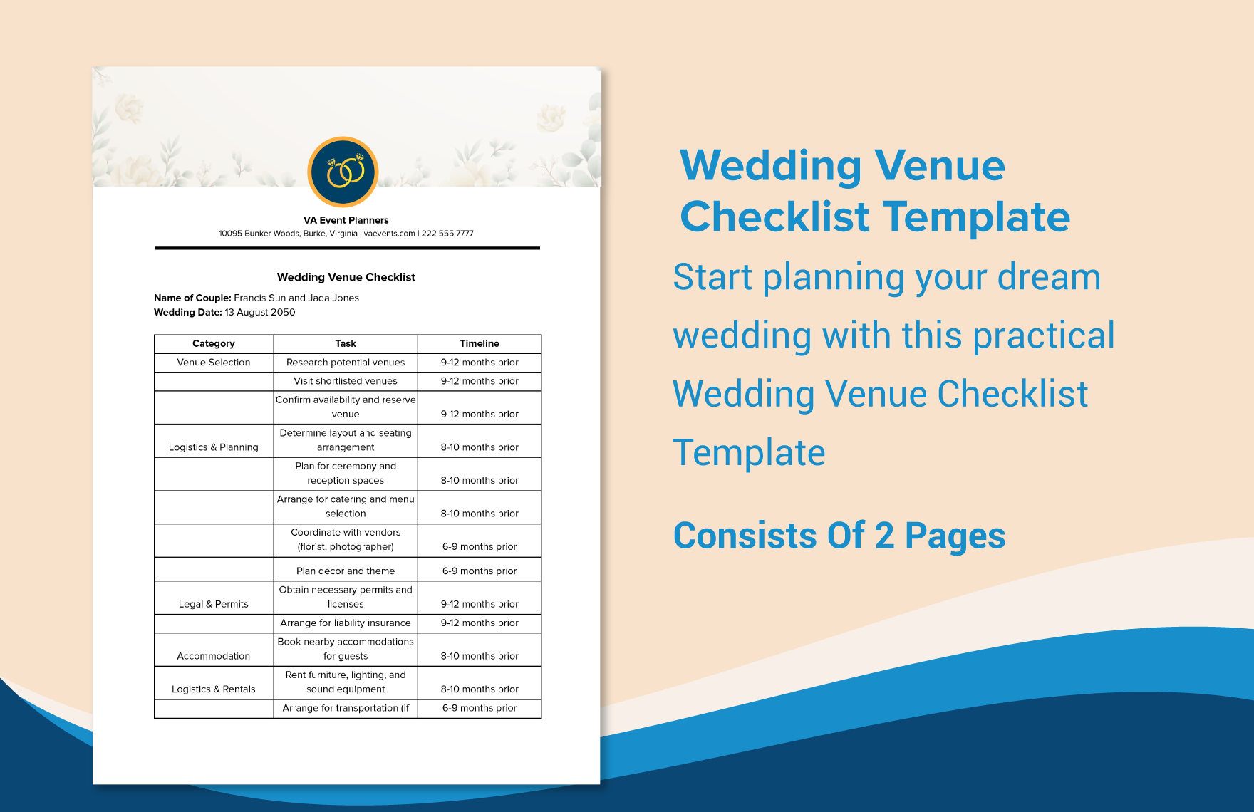 Wedding Venue Checklist Template