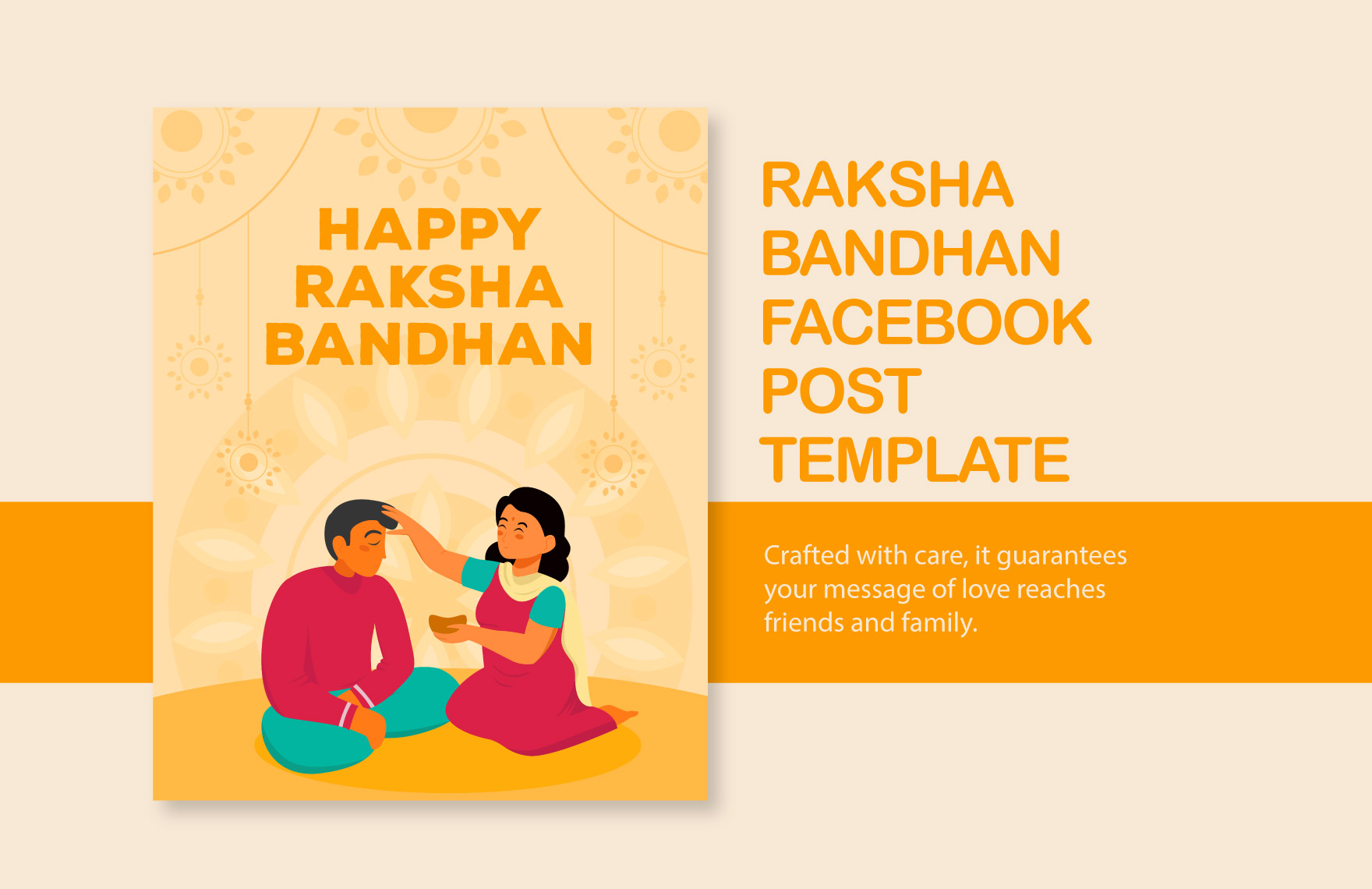 Free Raksha Bandhan Facebook Post Template in Illustrator, PSD, PNG