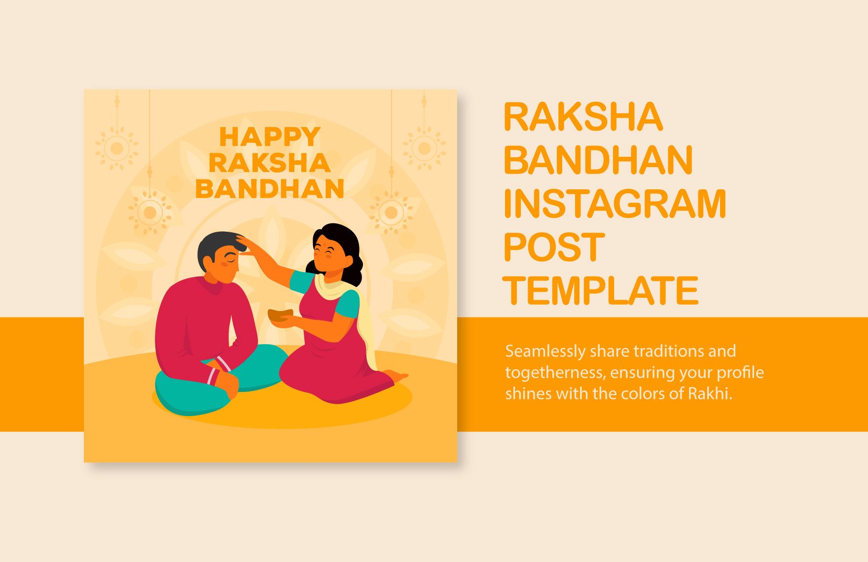 Free Raksha Bandhan Instagram Post Template in Illustrator, PSD, PNG