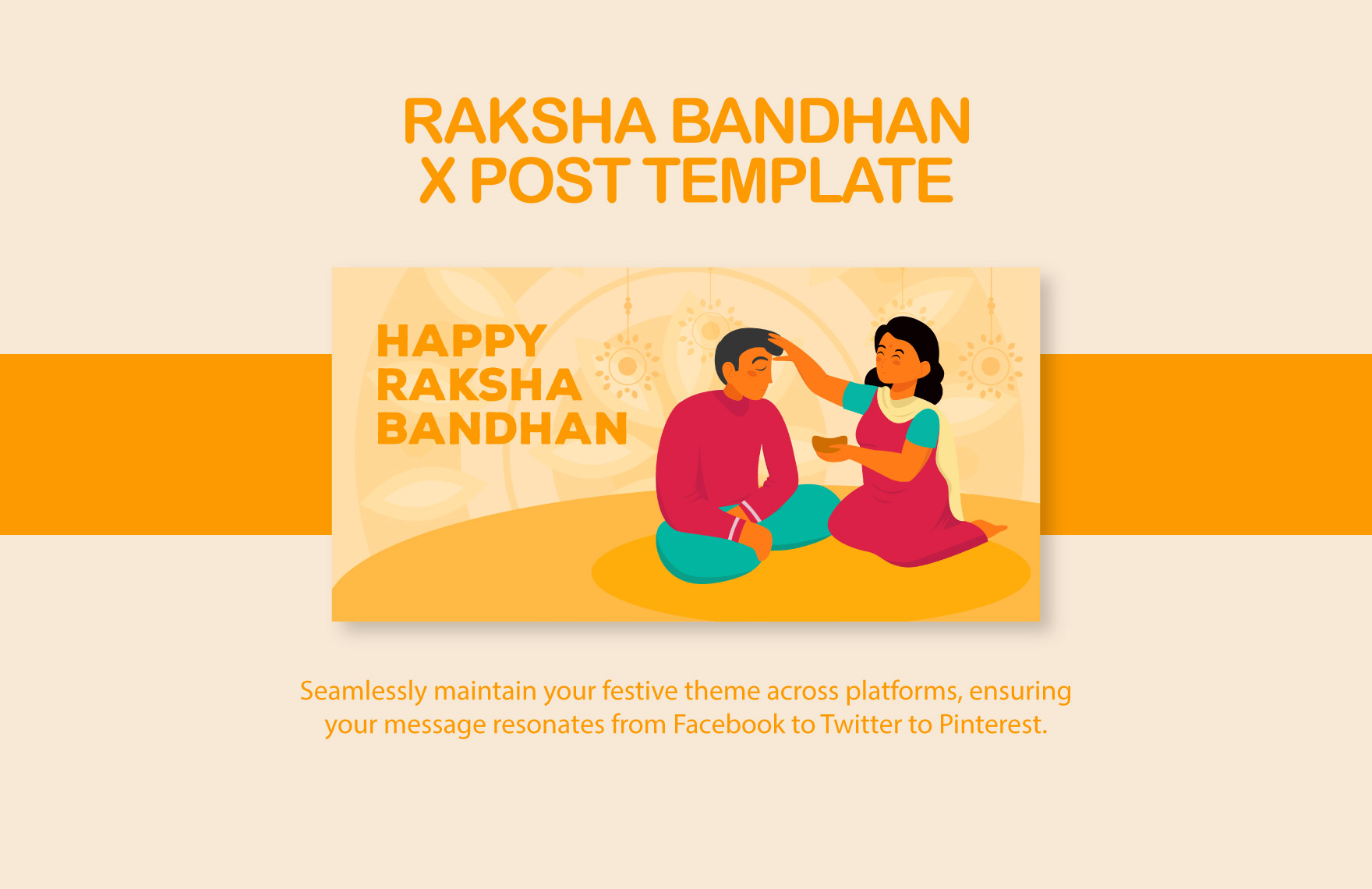 Free Raksha Bandhan X Post Template in Illustrator, PSD, PNG