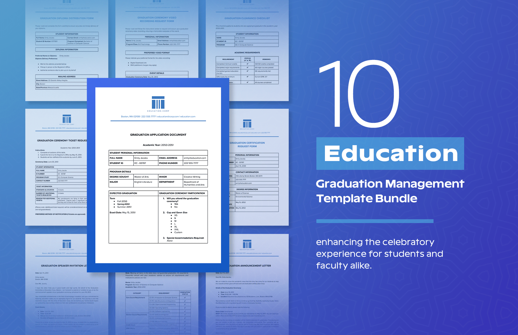 10 Education Graduation Management Template Bundle in Word, Google Docs, PDF