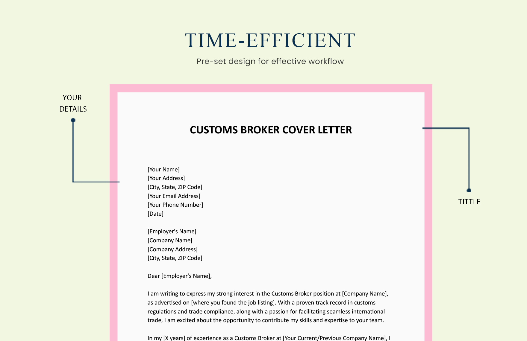 Customs Broker Cover Letter