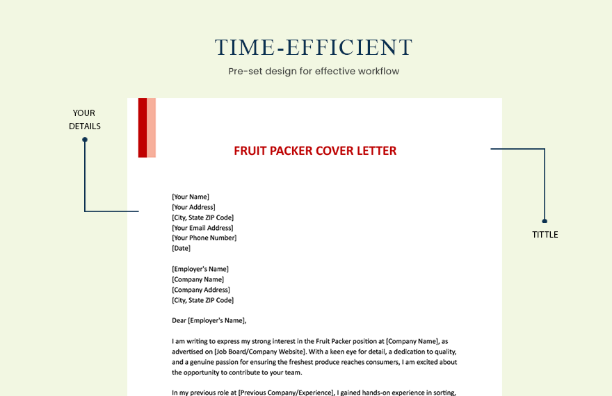 Fruit Packer Cover Letter