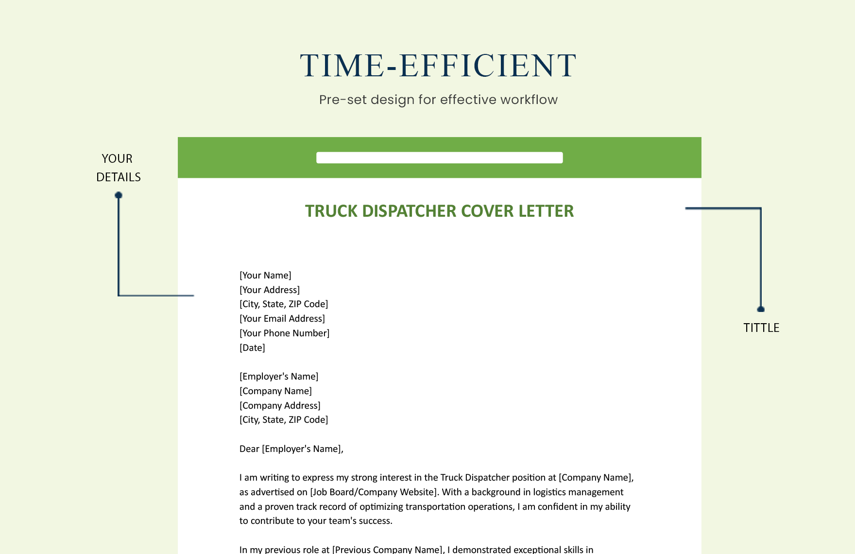 Truck Dispatcher Cover Letter