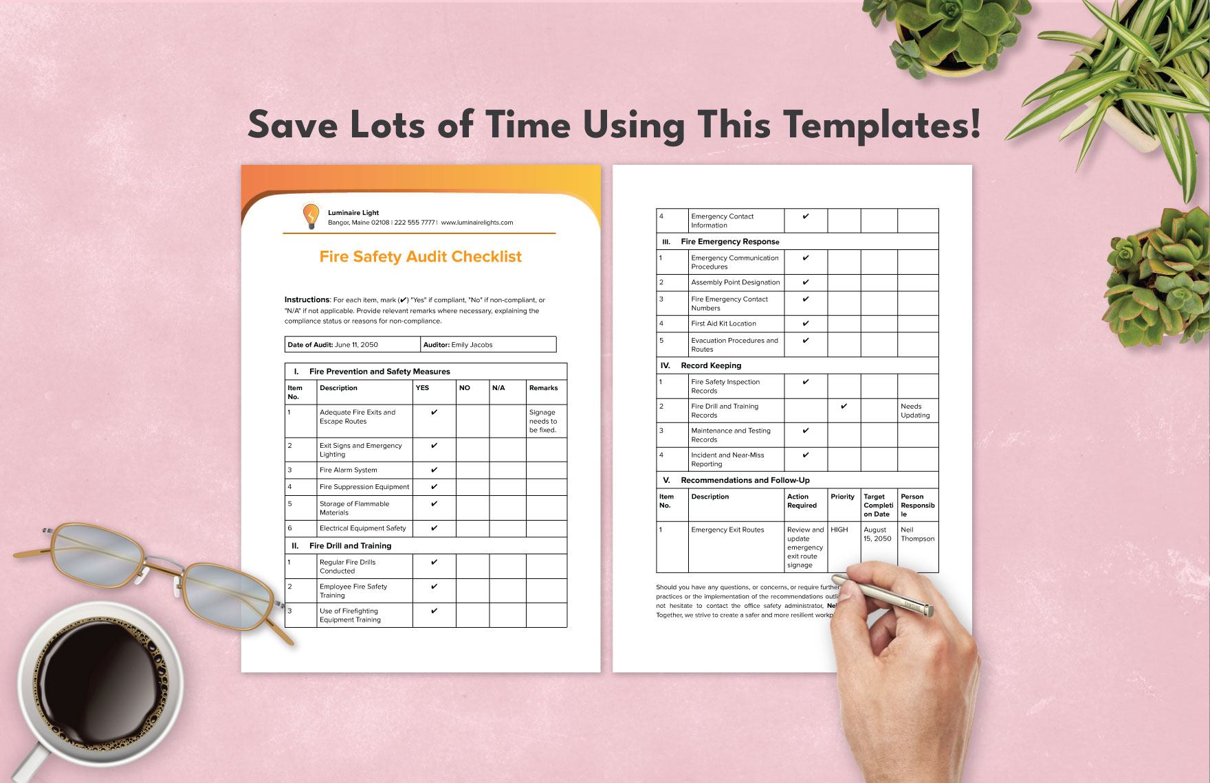 Fire Safety Audit Checklist Template