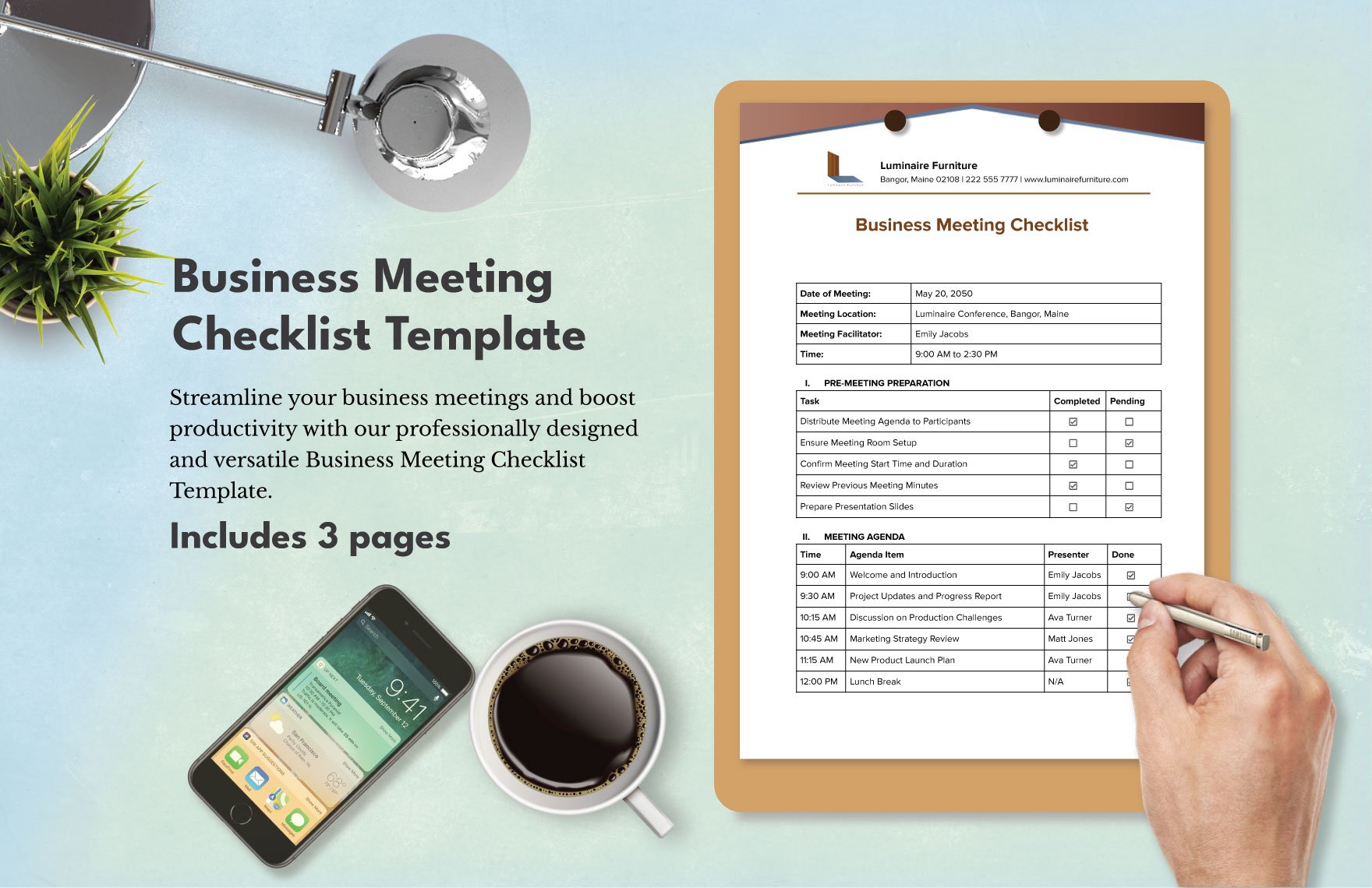 Business Meeting Checklist Template