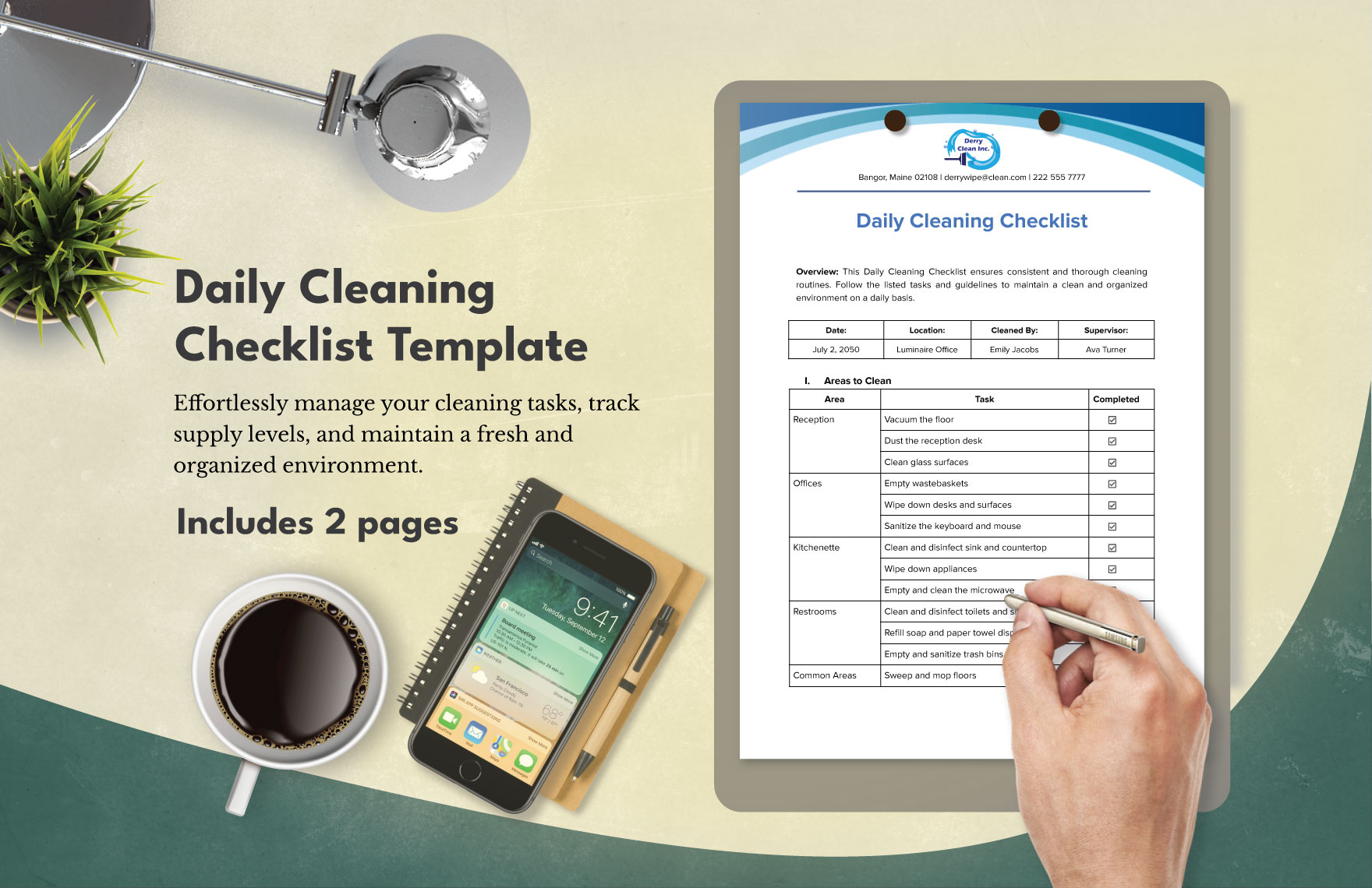 Daily Cleaning Checklist Template in Word, PDF, Google Docs - Download | Template.net