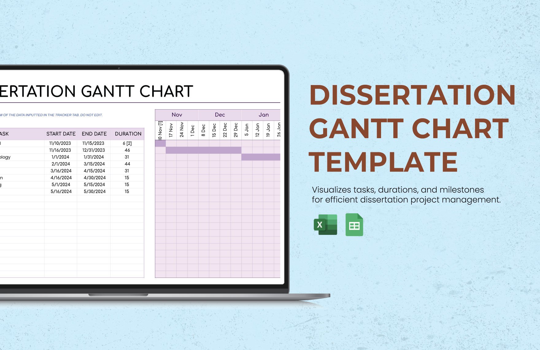 Dissertation Gantt Chart Template