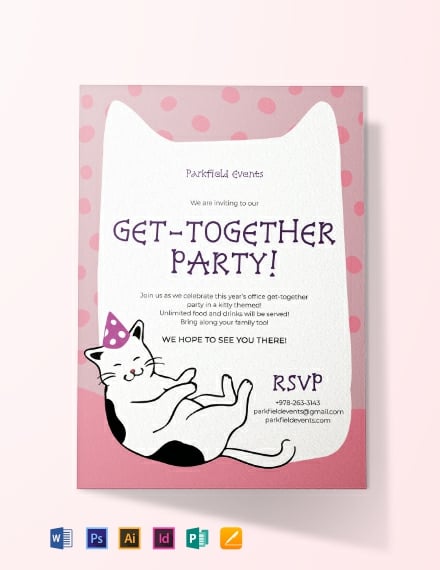 kitty party invitation card template 440x570