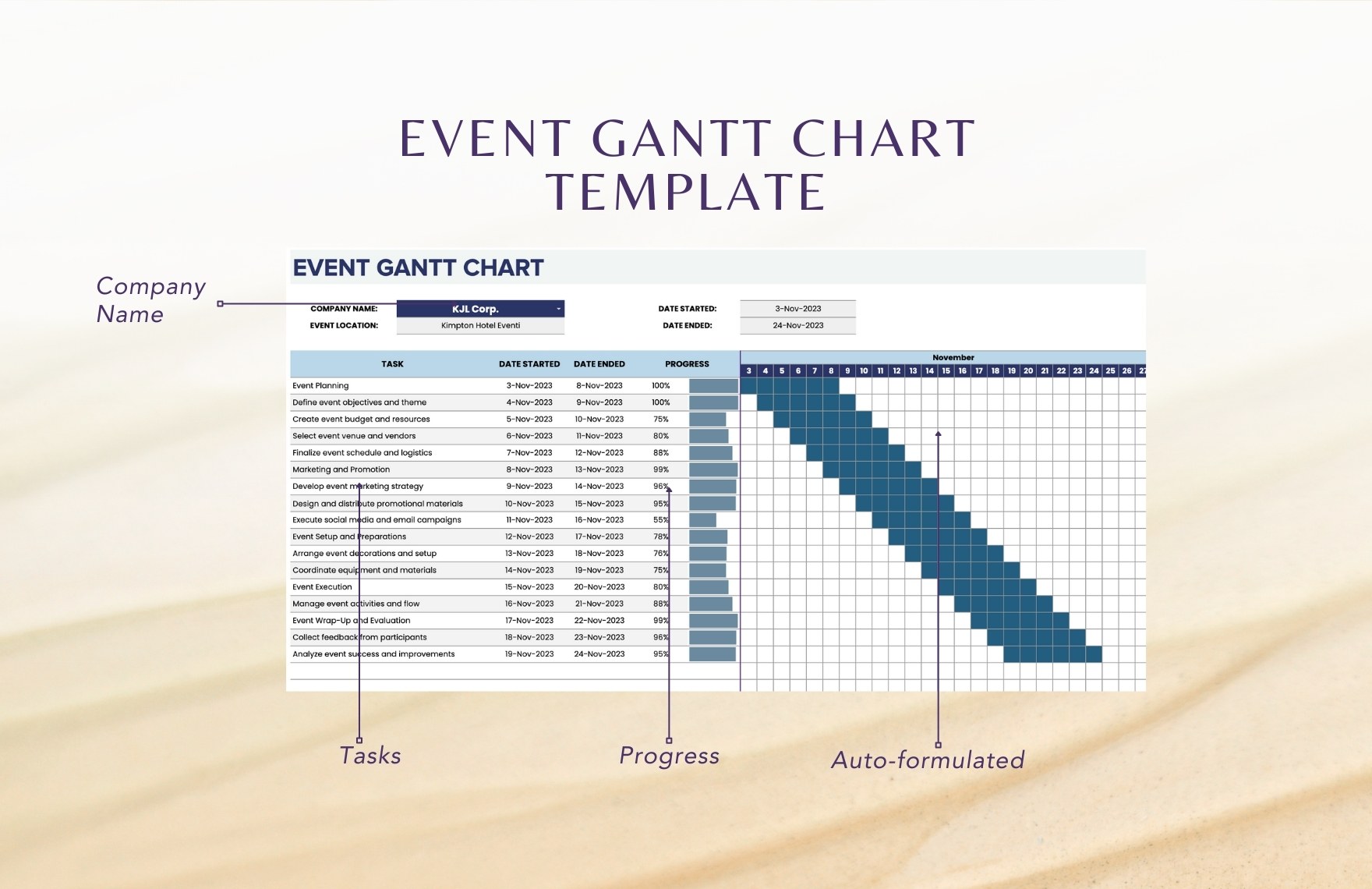 Event Gantt Chart Template