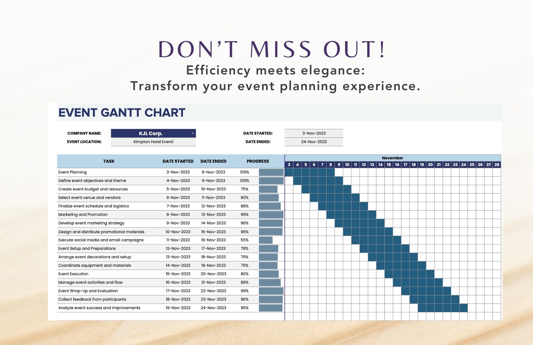 Event Gantt Chart Template