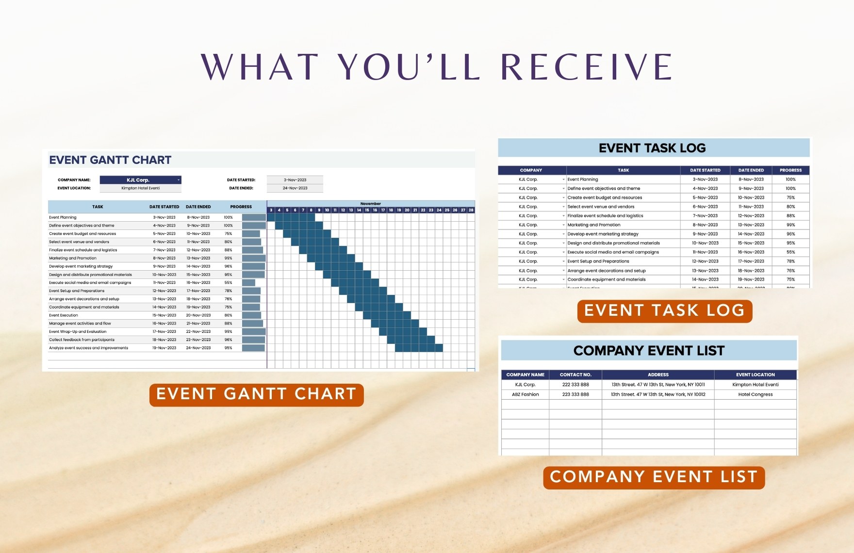 Event Gantt Chart Template