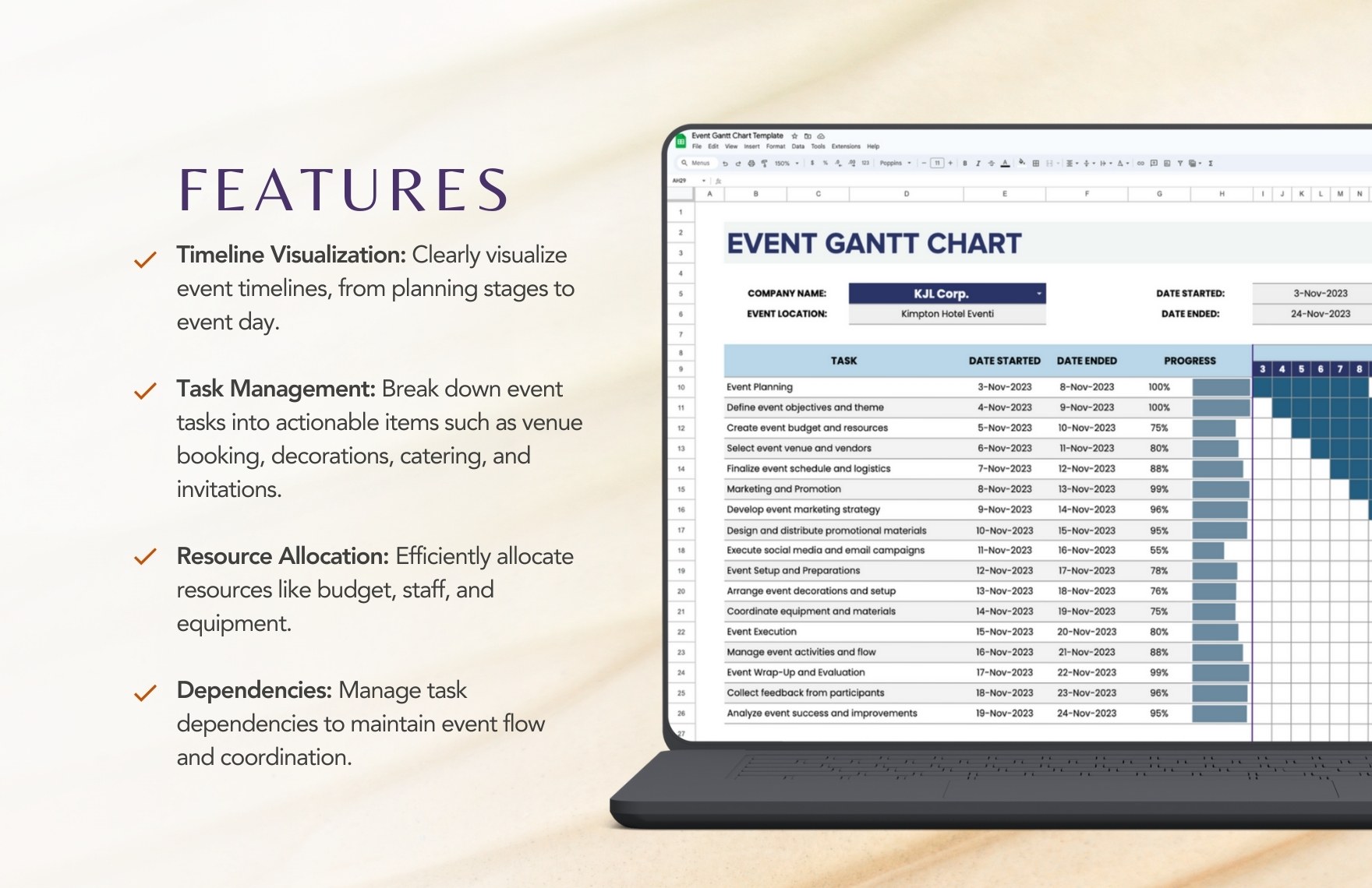 Event Gantt Chart Template