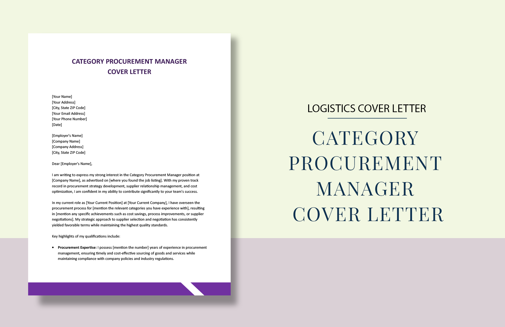 Category Procurement Manager Cover Letter