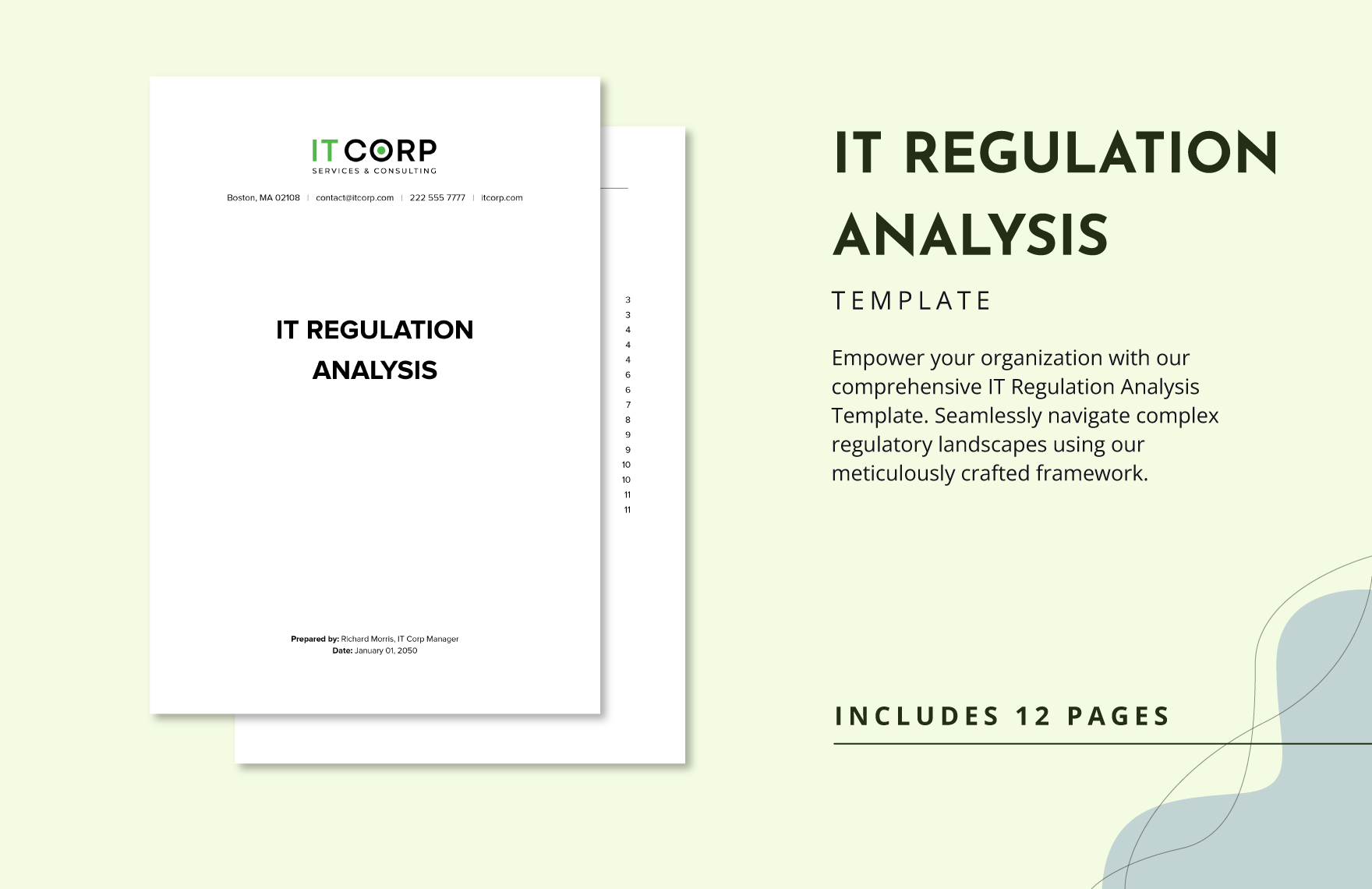 IT Regulation Analysis Template in Word, Google Docs, PDF