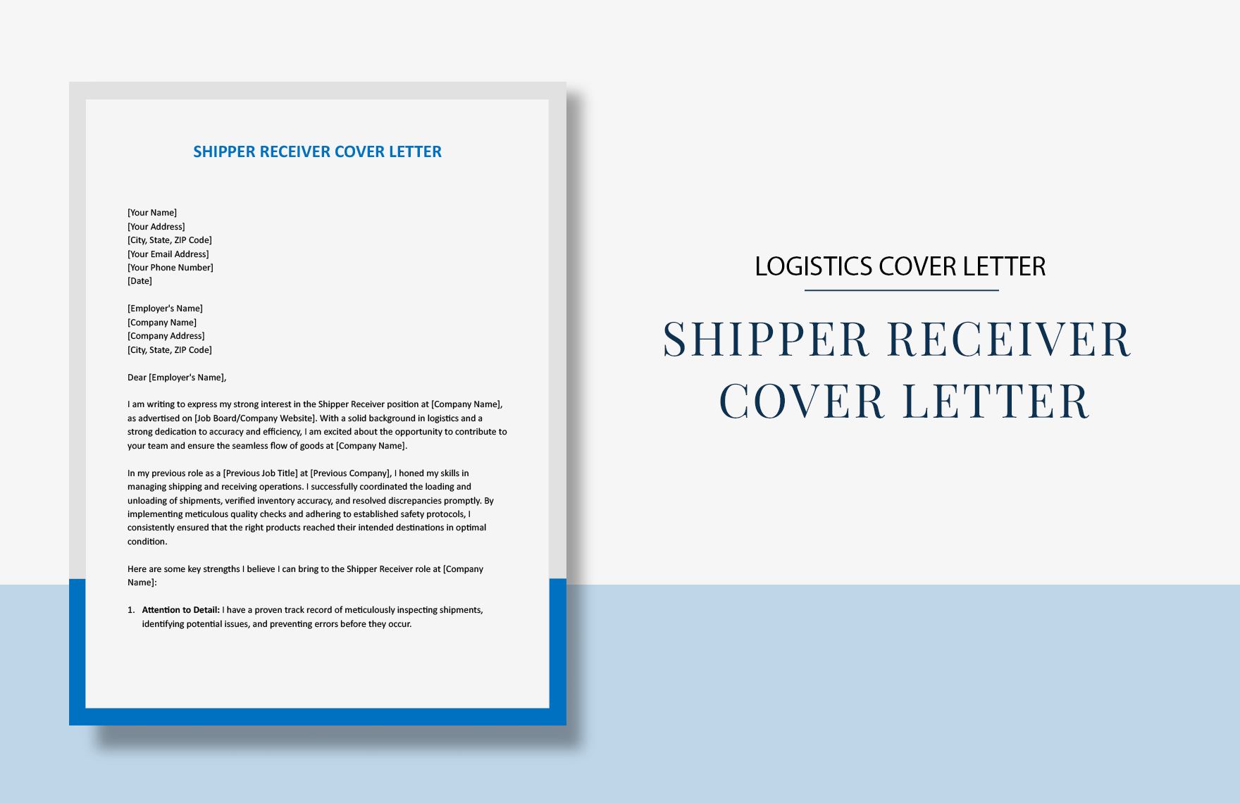 Shipper Receiver Cover Letter