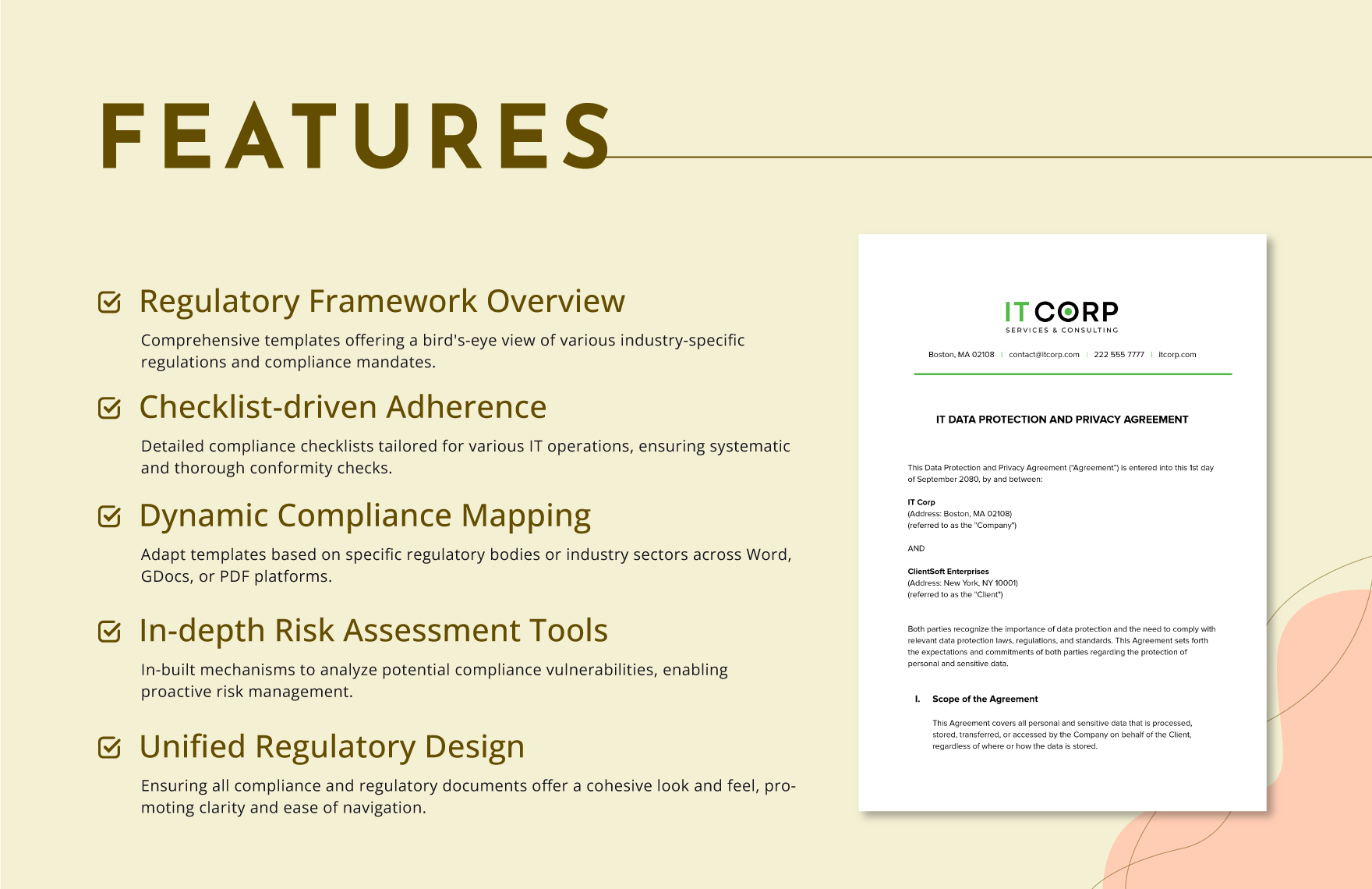 IT Data Protection and Privacy Agreement Template
