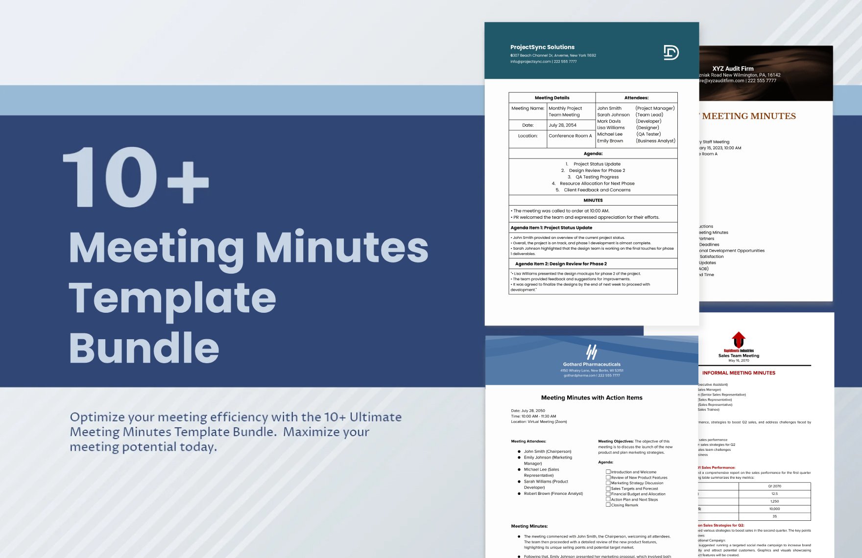 10+ Meeting Minutes Template Bundle