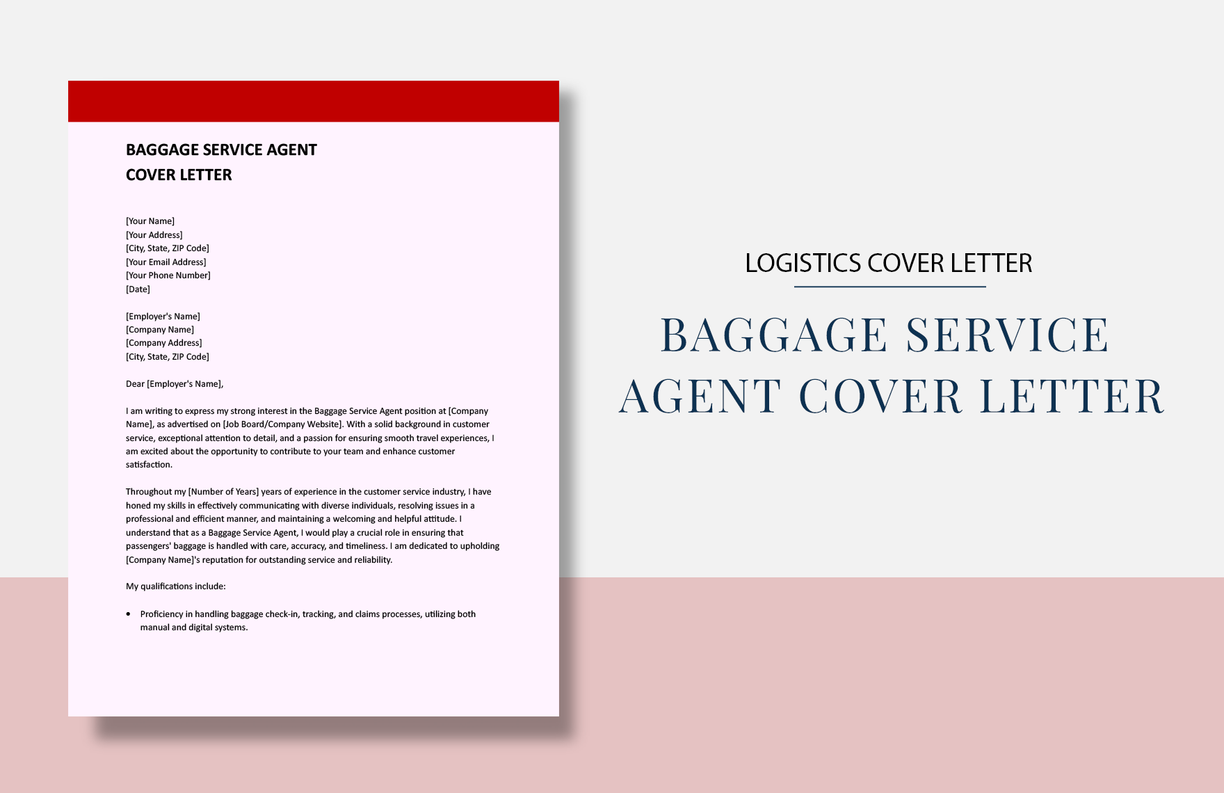 Baggage Service Agent Cover Letter In Word Google Docs Pages 