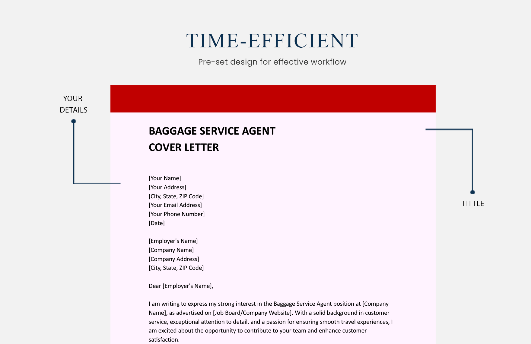 Baggage Service Agent Cover Letter