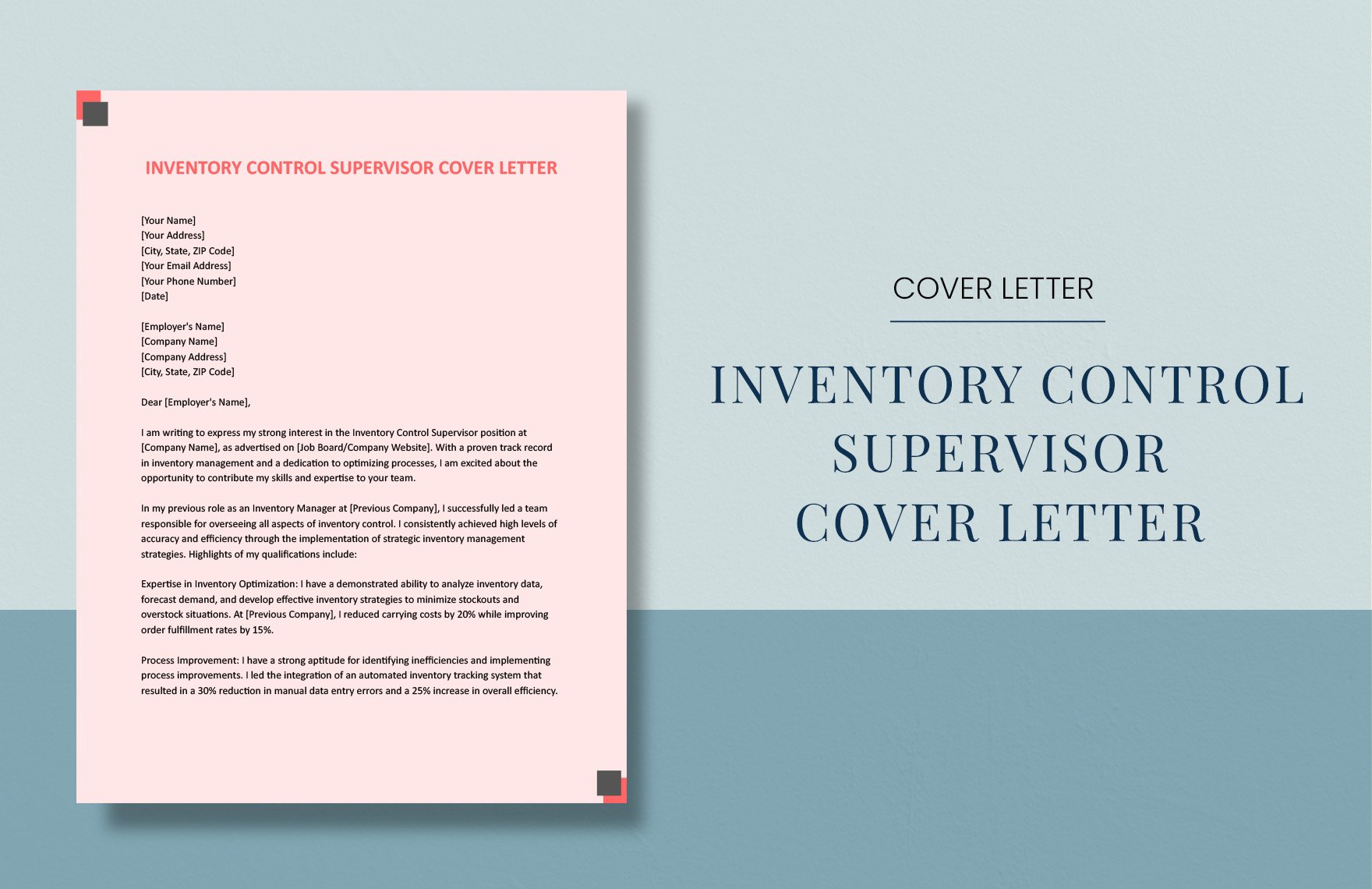 Inventory Control Supervisor Cover Letter