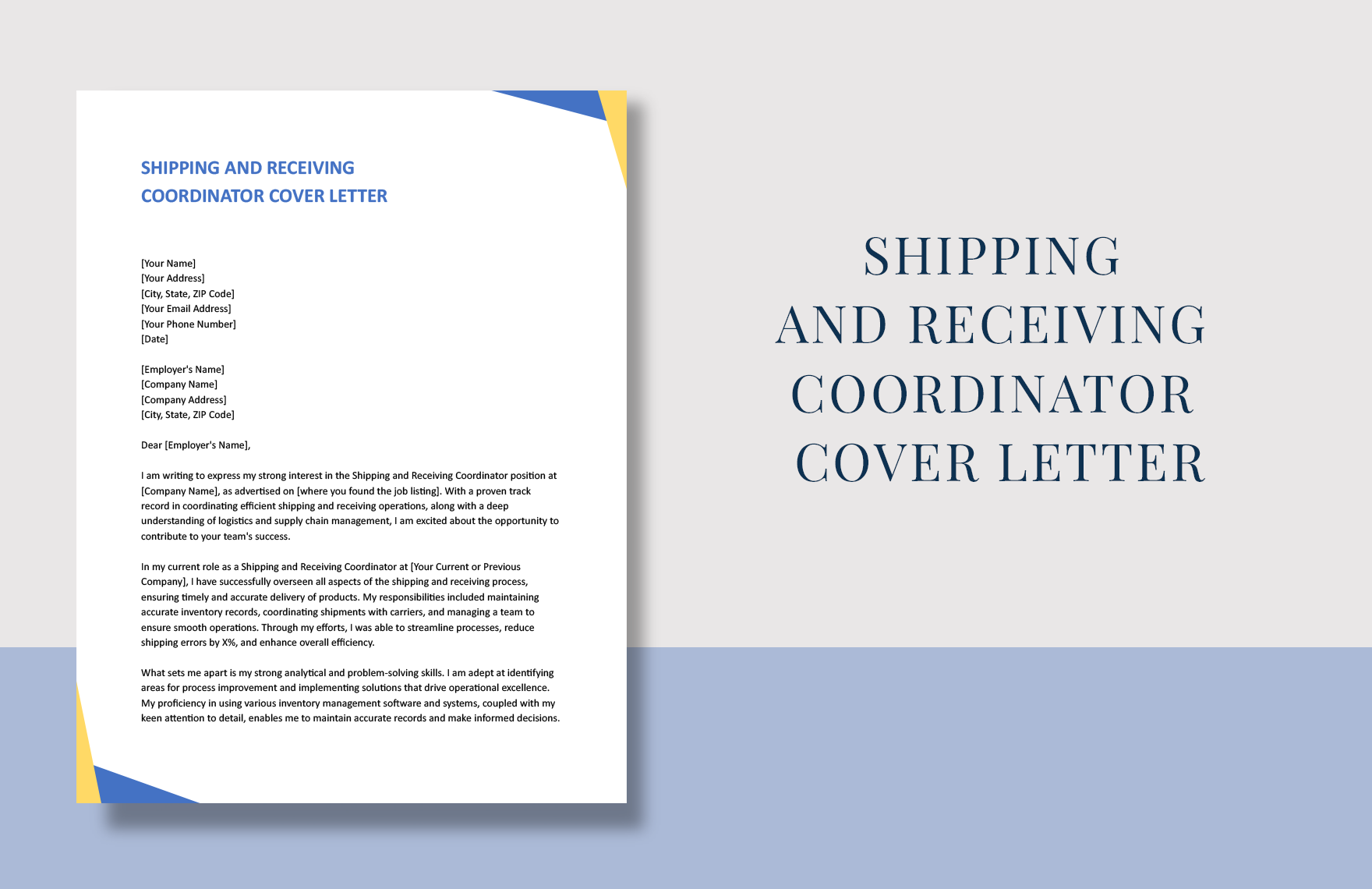 Shipping And Receiving Coordinator Cover Letter in Word, Google Docs, Apple Pages