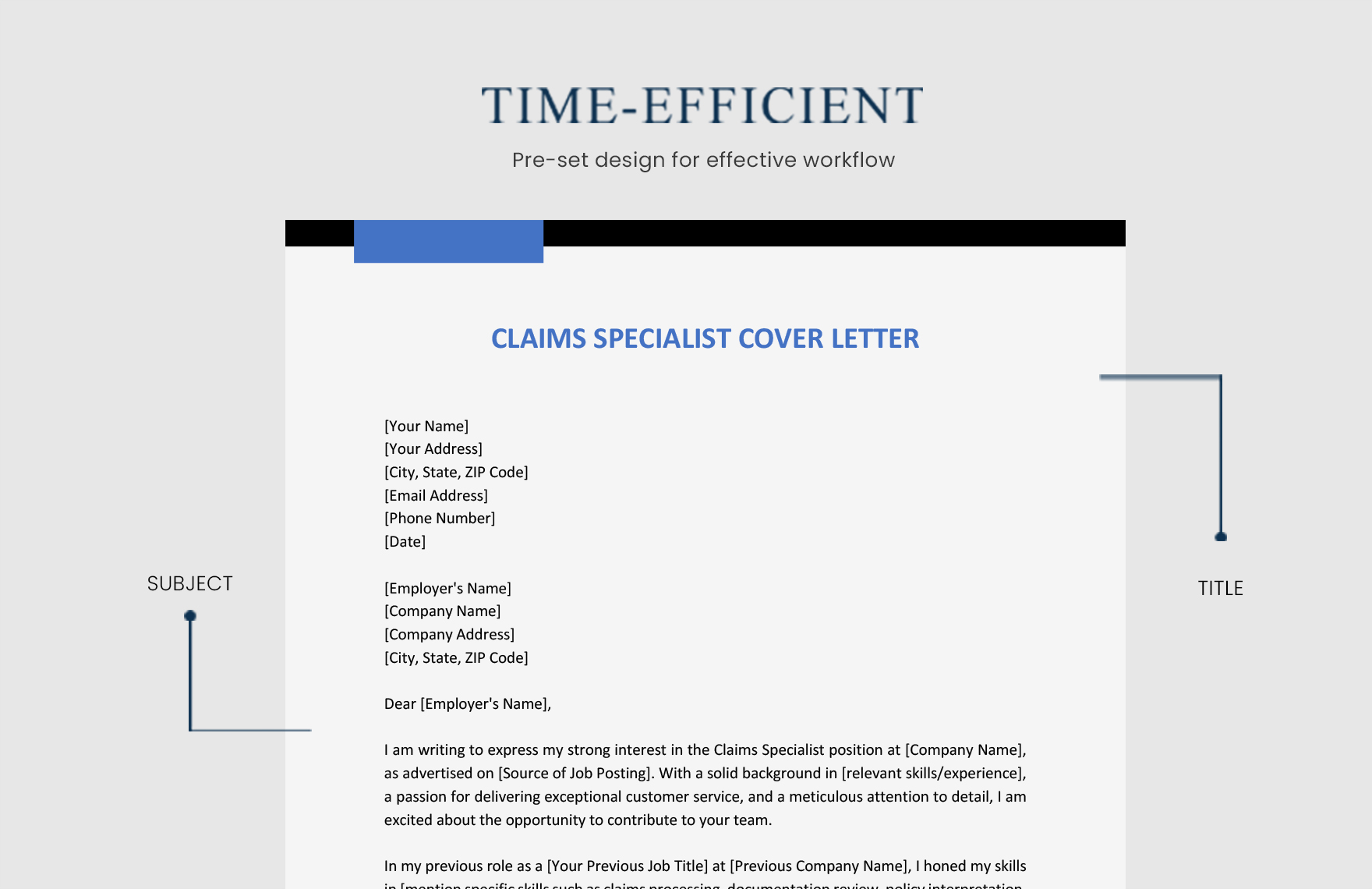 Claims Adjuster Cover Letter