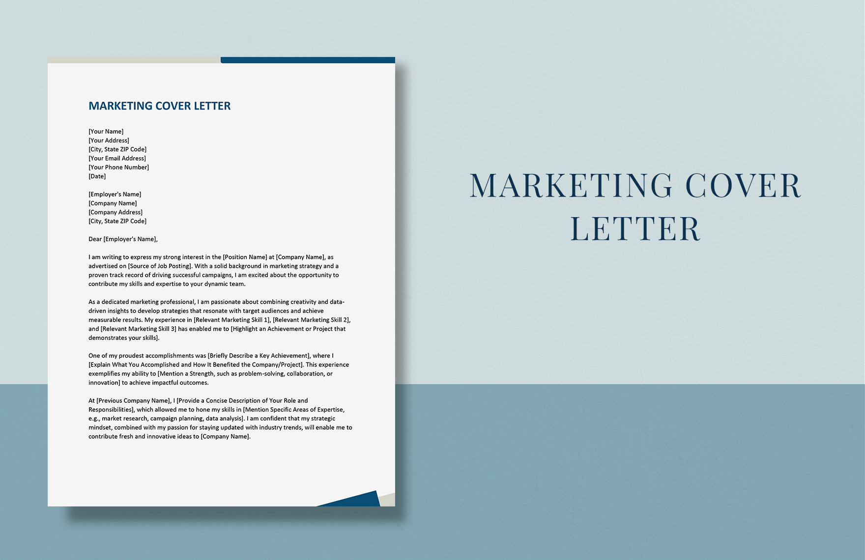 Marketing Cover Letter in Word, Google Docs, Apple Pages