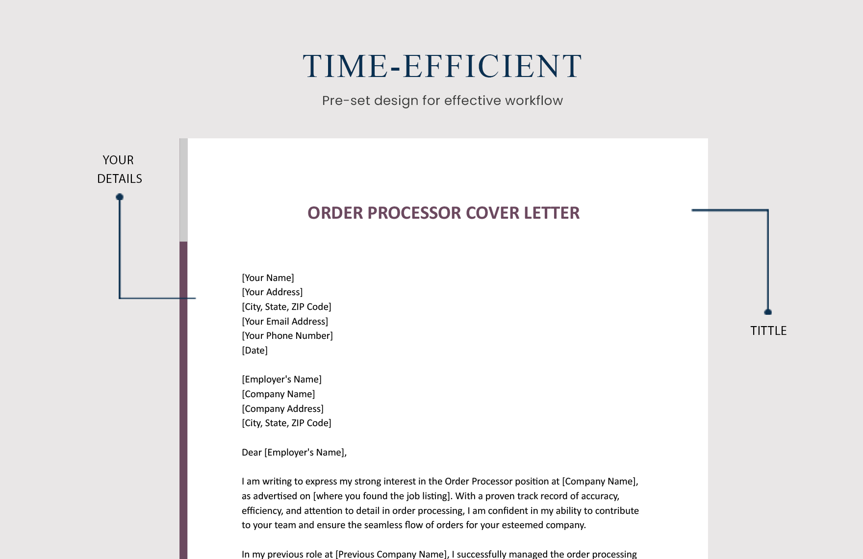 Order Processor Cover Letter