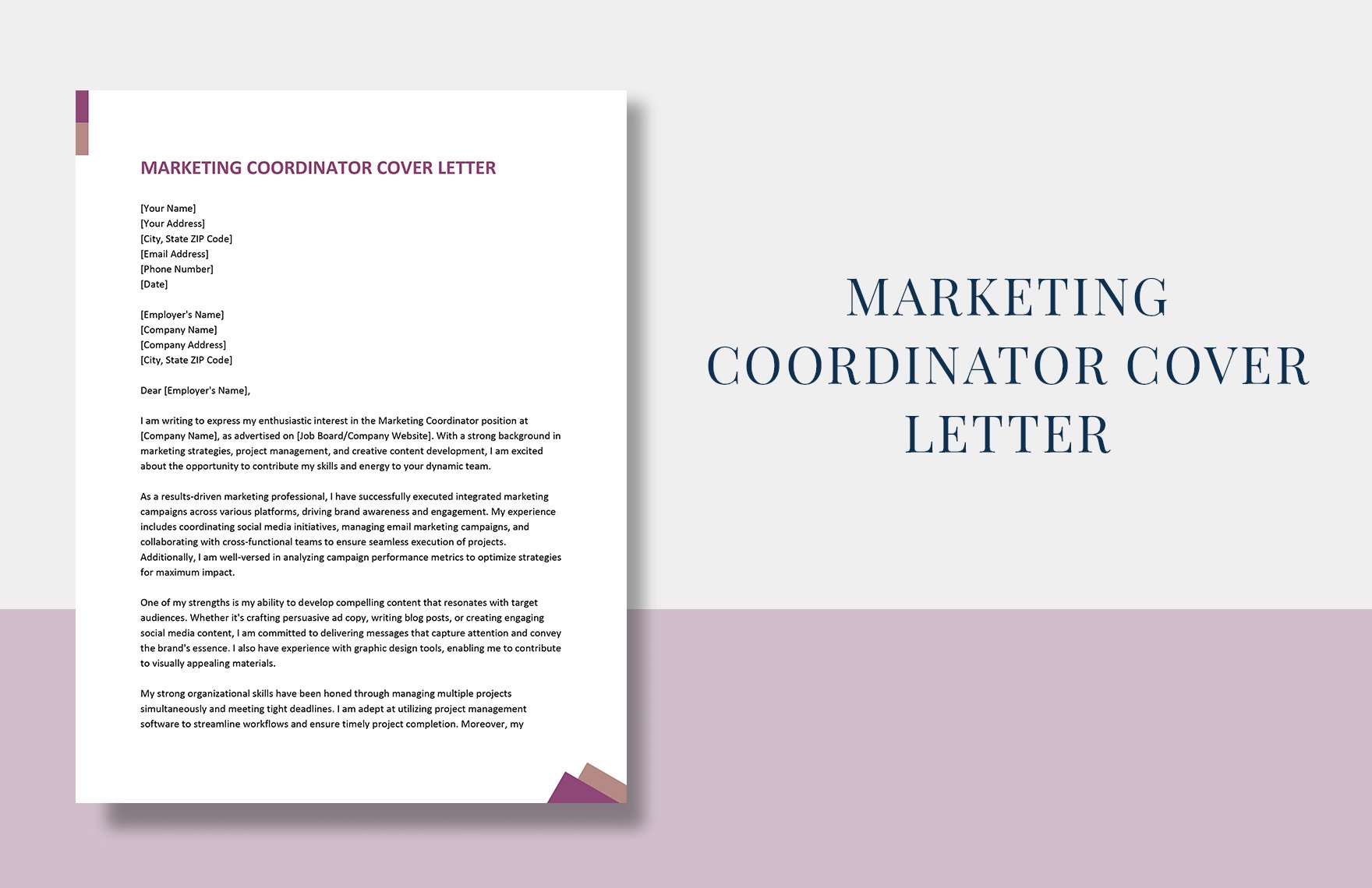 Marketing Coordinator Cover Letter
