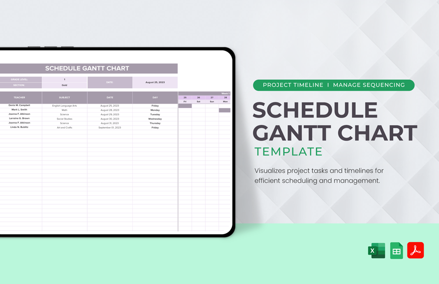 Schedule Gantt Chart Template