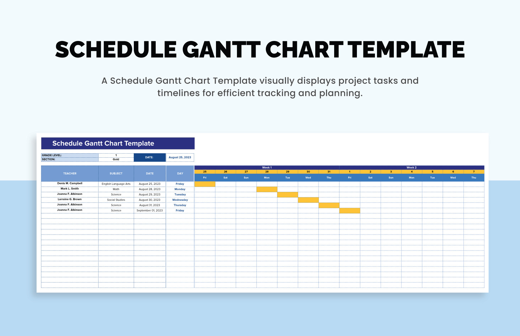 Monthly Gantt Chart Template - Download in Word, Excel, Google Sheets ...