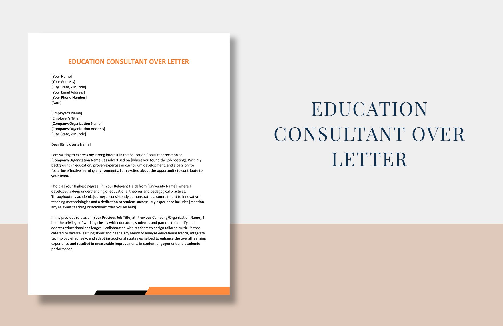 Education Consultant Cover Letter