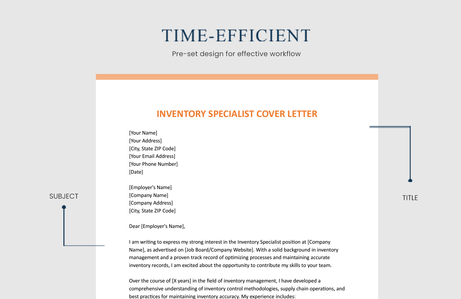 Inventory Specialist Cover Letter