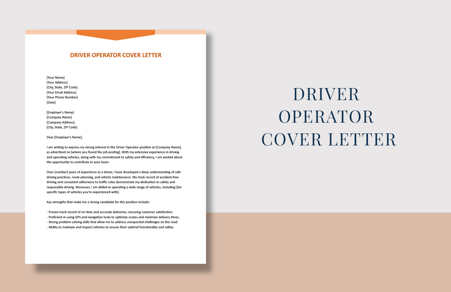 Free Driver Operator Cover Letter