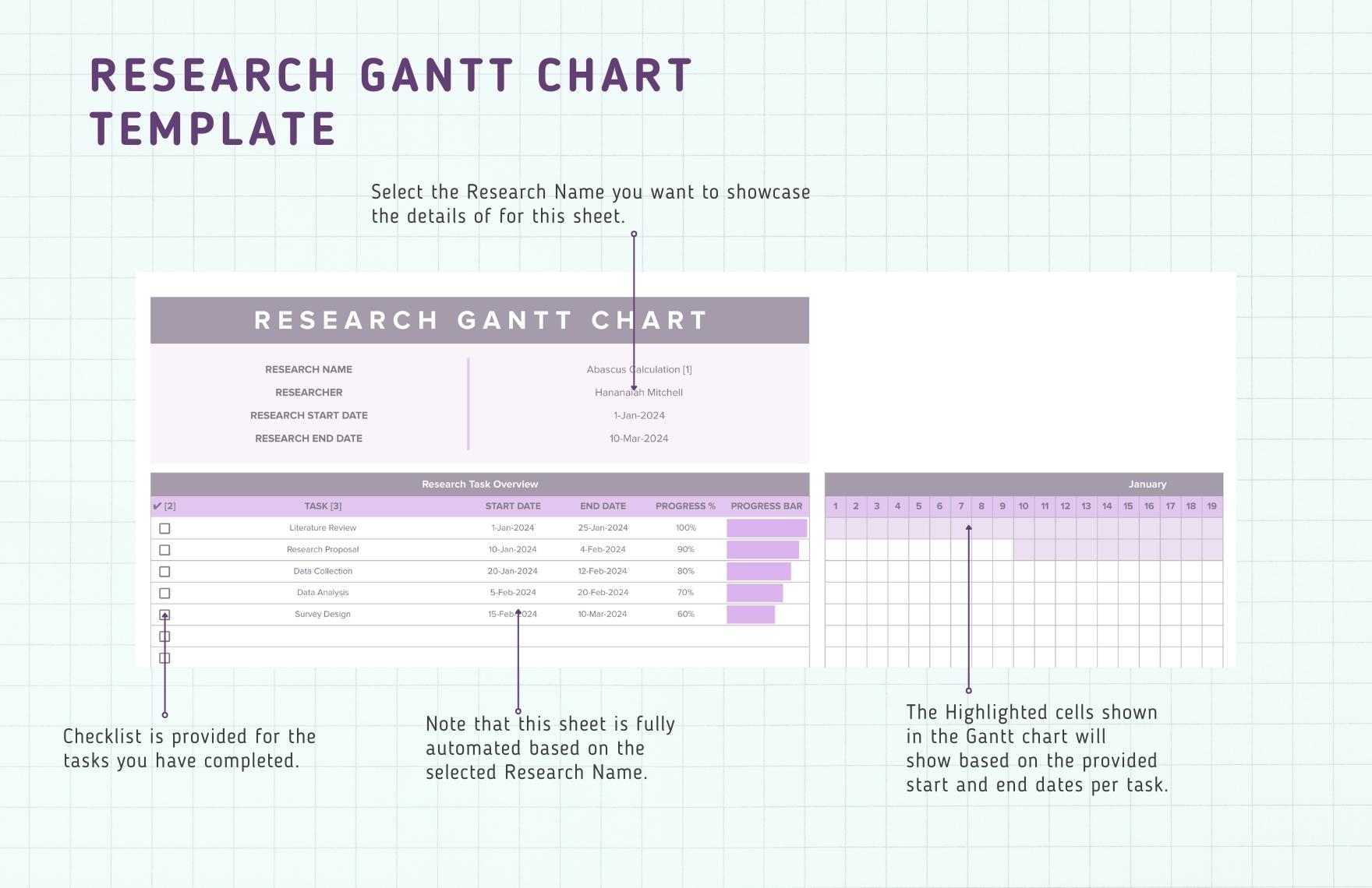 Research Gantt Chart Template