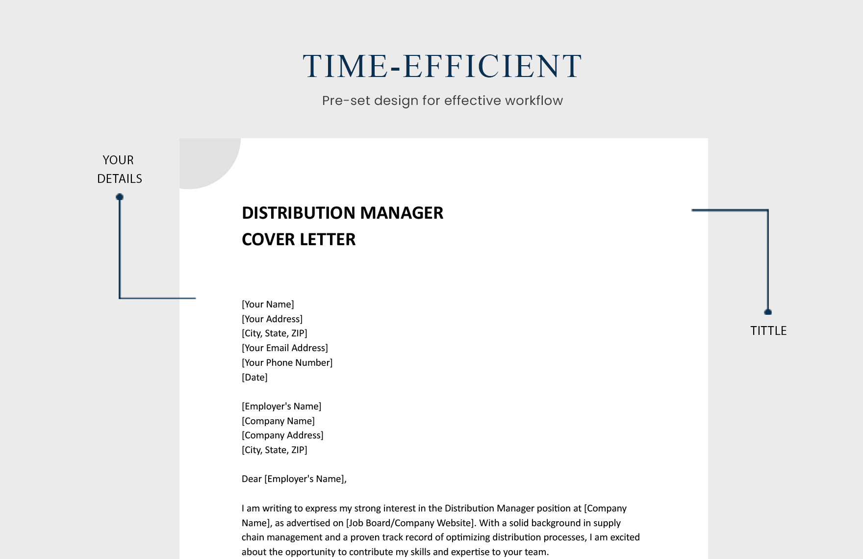 Distribution Manager Cover Letter