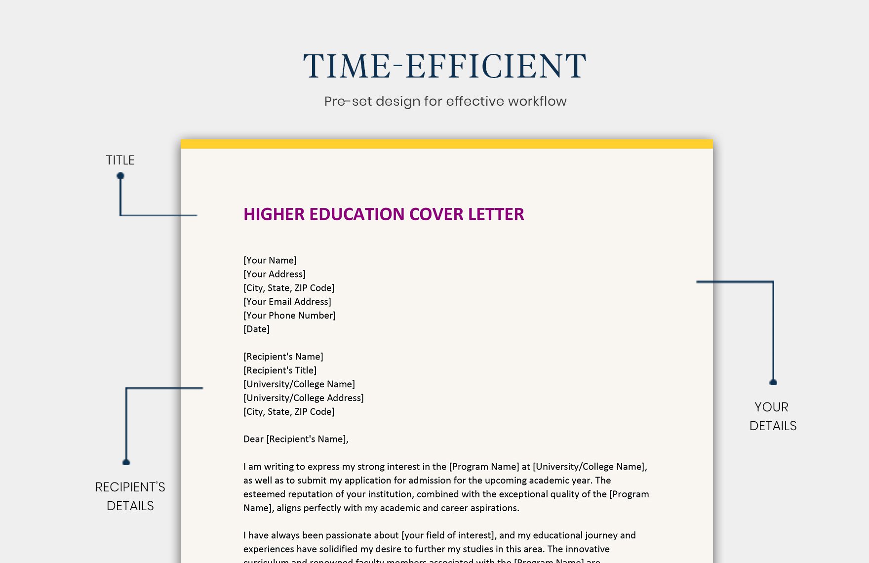 Higher Education Cover Letter