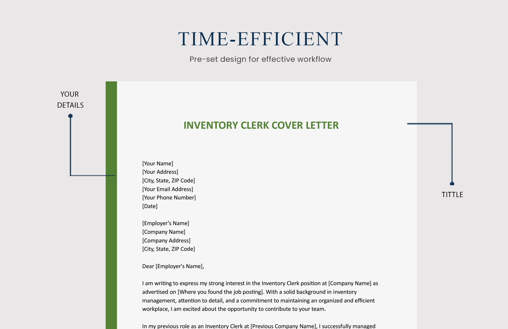 Inventory Clerk Cover Letter